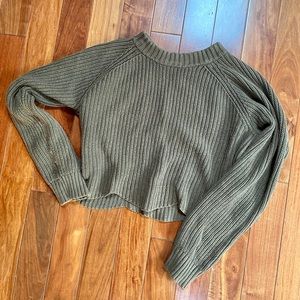 Pacsun Olive Green Cropped Sweater